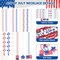 72PCS 4th of July Accessories, Independence Day Bead Necklaces, USA Hat Flags Pendant Patriotic Fourth of July Red Blue White Necklace, Metallic Necklace for Flag Day Parades Party Favors Decorations